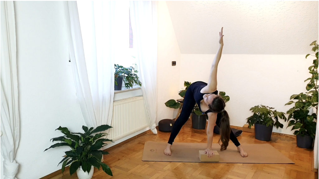 Rotation Übung oberer Rücken Yoga und Osteopathie mit Lilly